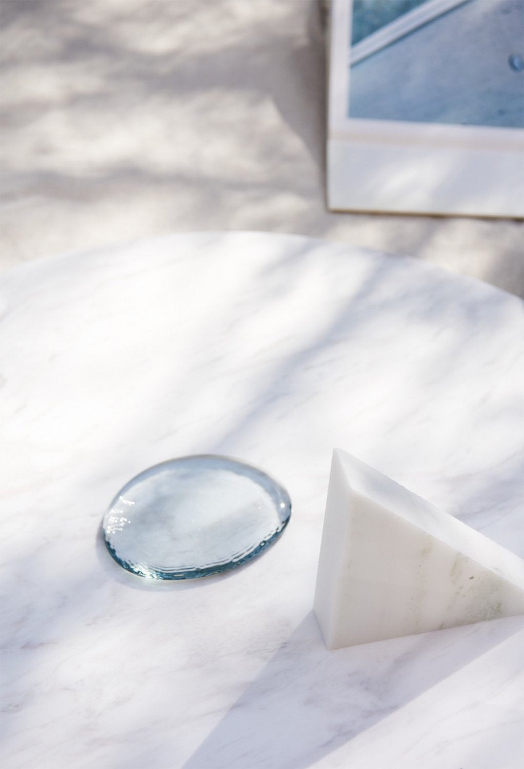 AME NO SHITA glass plate - blue gray
