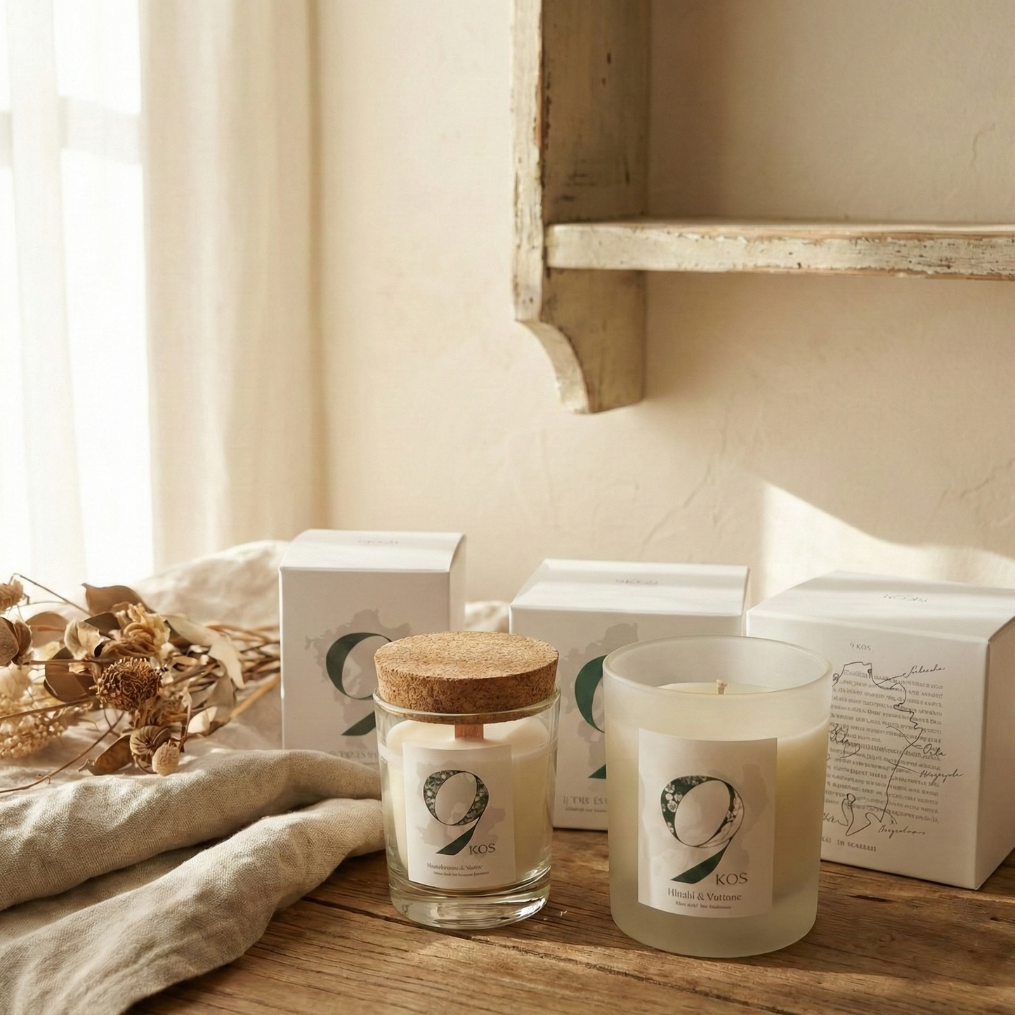 9KOS Candle HINOKI & VOLCANO from Aso, KUMAMOTO