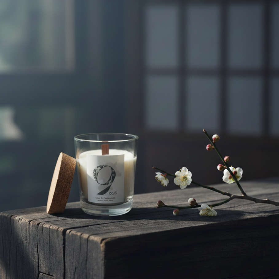 9KOS Candle UME & CEDARWOOD from Dazaifu, FUKUOKA