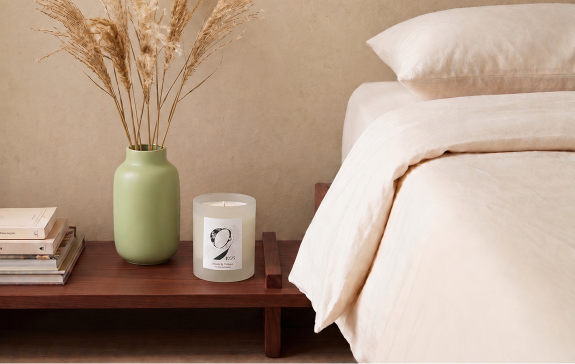 9KOS_Japanese_scented_candle_Hinoki_bedside