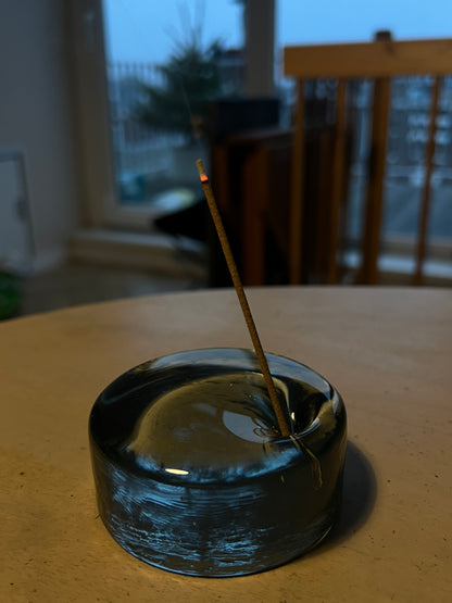 Glass Incense Holder / HAMON - Blue Gray