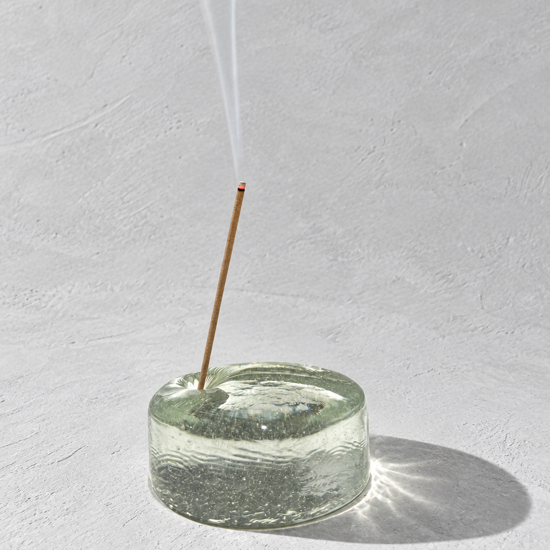 wa/ter HAMON Japanese glass incense holder light