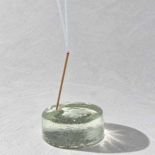 wa/ter HAMON Japanese glass incense holder light